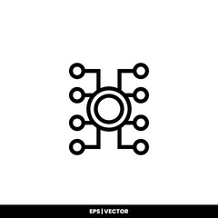 Circuit board icon vector illustration logo template for many purpose. Isolated on white background.