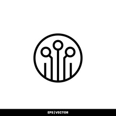 Circuit board icon vector illustration logo template for many purpose. Isolated on white background.