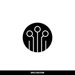 Circuit board icon vector illustration logo template for many purpose. Isolated on white background.