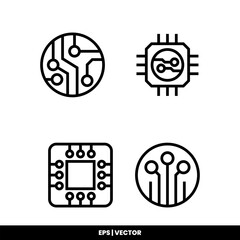 Circuit board icon vector illustration logo template for many purpose. Isolated on white background.