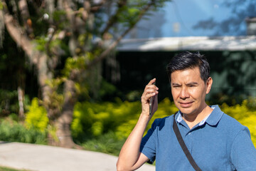 Fototapeta premium man talking on cell phone