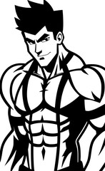 black and white of man cartoon