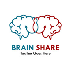 Brain share design logo template illustration