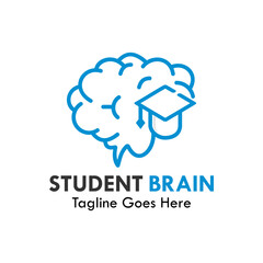 Student brain design logo template illustration