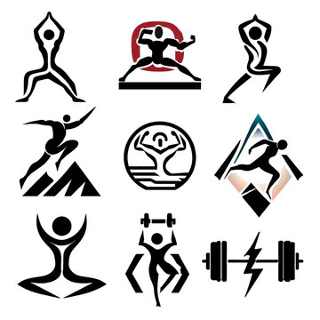 fitness icons set