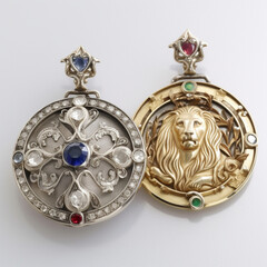 antique gold and silver badge