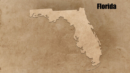 Florida Map 3d rendered illustration