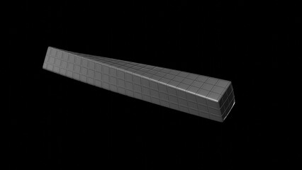 Torsion of rectangular box. Long rectangular box twisting, bending and rotating. 3d render illustration.
