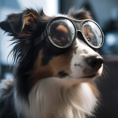 Fototapeta premium perro con antiparras