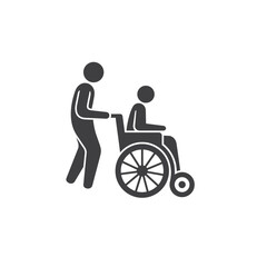 Fototapeta premium illustration of wheelchair, wheelchair icon, vector art.