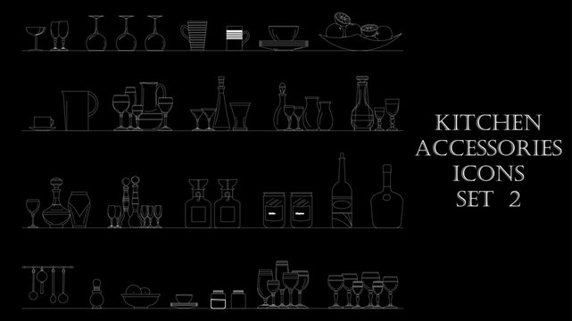 Kitchen Accessories icons set 2, Kitchen Accessories icons, Kitchen Accessories, Kitchen, vector, design, illustration, set, symbol, business, icon, coffee