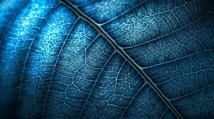 Fototapeta na wymiar leaf texture, blue tone background. generative AI