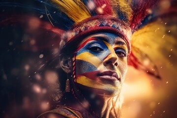 Independencia de Colombia, Colombia national day, independence holiday, banner poster postcard, patriotism, pride, authenticity official symbols and colors, July 20, background. Generative AI