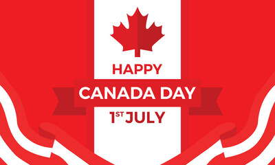 Fototapeta premium Flat canada day illustration