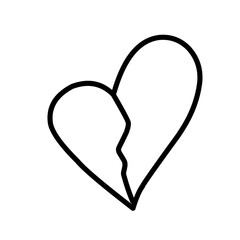 Heartbreak doodle icon 