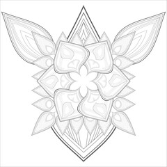 Printable Doodle flowers in monochrome for coloring page, cover, wedding invitation, greeting card, wall art isolated on white background. Hand drawn sketch for adult anti stress coloring page.