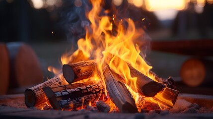 Campfire at night