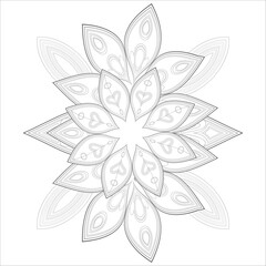 Printable Doodle flowers in monochrome for coloring page, cover, wedding invitation, greeting card, wall art isolated on white background. Hand drawn sketch for adult anti stress coloring page.