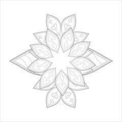 Printable Doodle flowers in monochrome for coloring page, cover, wedding invitation, greeting card, wall art isolated on white background. Hand drawn sketch for adult anti stress coloring page.