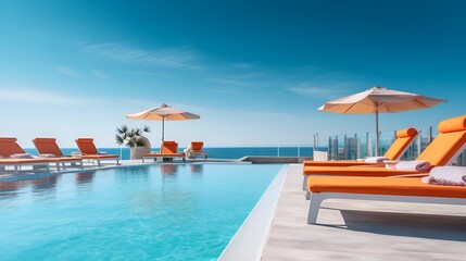 Fototapeta na wymiar tropical resort pool