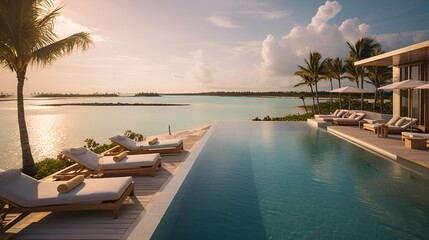Obraz na płótnie Canvas tropical resort pool