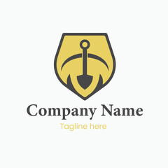 Mining company logo design premium vector