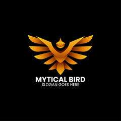 Vector Logo Illustration Mythical Bird Gradient Colorful Style