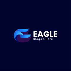 Vector Logo Illustration Eagle Gradient Colorful Style