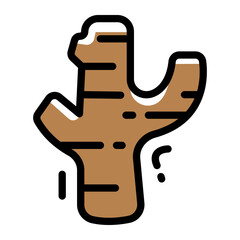 Ginger Simple Line Icon Logo Symbol