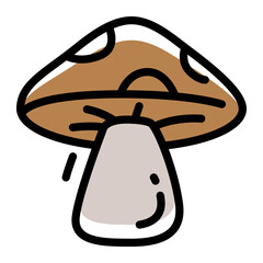 Mushroom Simple Line Icon Logo Symbol