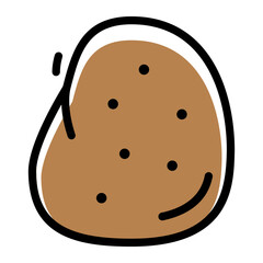 Potato Simple Line Icon Logo Symbol