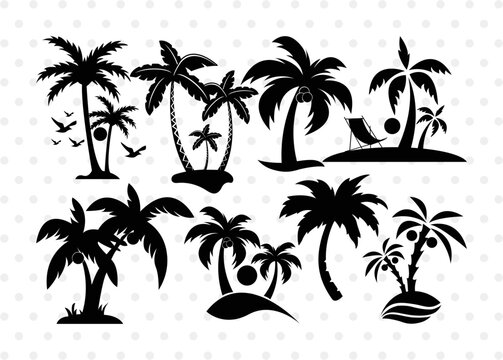 Palm Tree SVG Cut Files | Palm Tree Silhouette | Palm Svg | Summer Svg | Beach Tree Svg | Vacation Svg | Palm Tree Bundle