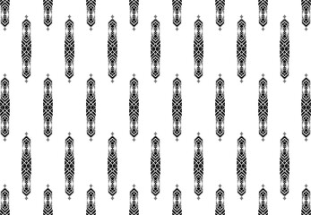 Geometric of pattern. Design of ethnic style black on white background. Design print for illustration, textile, texture, wallpaper, background. Set 4