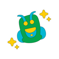 bagpack of back to school hand drawn illustration