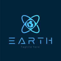 earth logo design premium vector