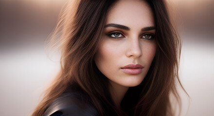Fototapeta premium A beautiful woman portrait, generative ai