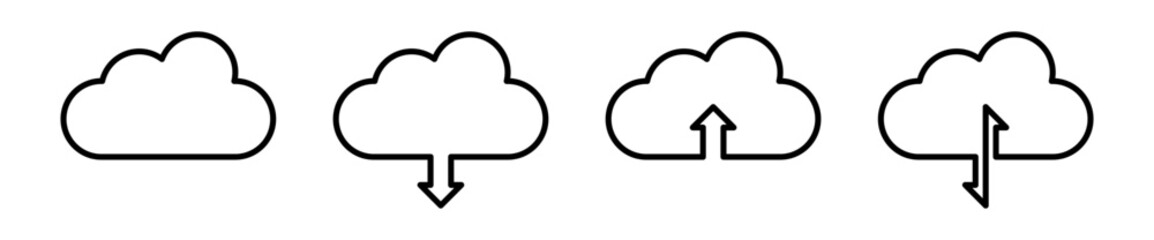 Cloud icons set. Cloud vector icon. Upload download Cloud vector icon. Cloud vector icon