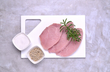 Raw meat fillet with spices