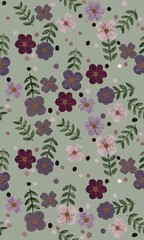 Jade seamless floral pattern