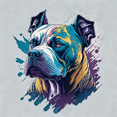 Dog, vector design, vibrant color splash, AI generated