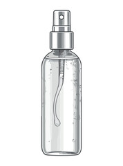 Transparent plastic container holds liquid beauty product