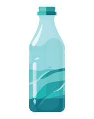 Fresh blue drink in plastic bottle icon