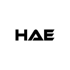 HAE letter logo design with white background in illustrator, vector logo modern alphabet font overlap style. calligraphy designs for logo, Poster, Invitation, etc.