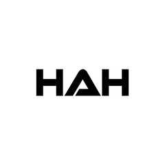HAH letter logo design with white background in illustrator, vector logo modern alphabet font overlap style. calligraphy designs for logo, Poster, Invitation, etc.