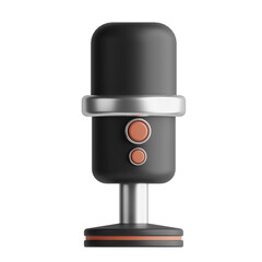 A 3D illustration of a microphone, a device used to capture sound and amplify it