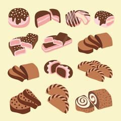 set of different types of bread