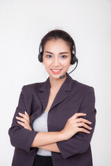 business woman on white background