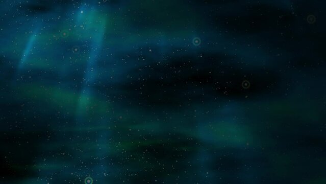The blue glow of space. Background screen saver with a fantastic aurora and abstract stars.