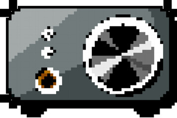musical headphone amp game pixel art retro vector. bit musical headphone amp. old vintage illustration