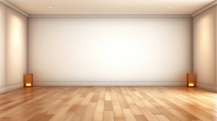 Beautiful lighting from white texted wall and light floor. (Generative AI)